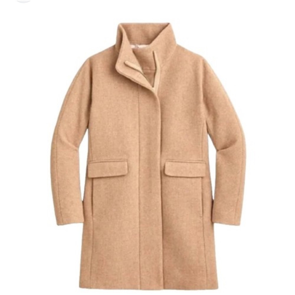NWT J.Crew Stadium Cloth Nello Gori Cocoon Coat Wool Blend Tan Sand Women's S